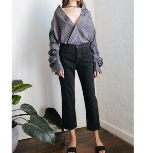 J Brand Ivy High Rise Crop Straight Leg Black Jeans 29 NWT